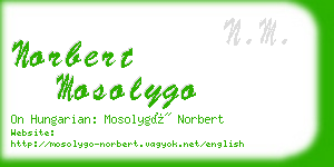 norbert mosolygo business card